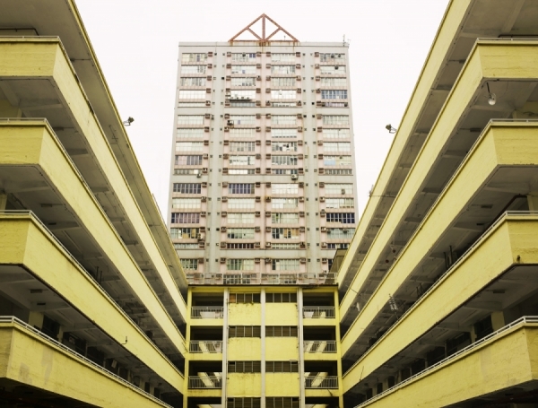 Photograph Chris Frazer Smith Yellow Building on One Eyeland